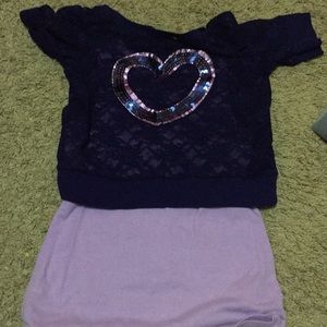 Shirt justice Purple Heart tee glitter lace seque